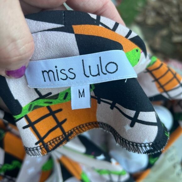 Miss Lulo JANI" SNAKE AND LADDER dress size meduim Beetle Juice Pin Up‎ Retro - Picture 5 of 5